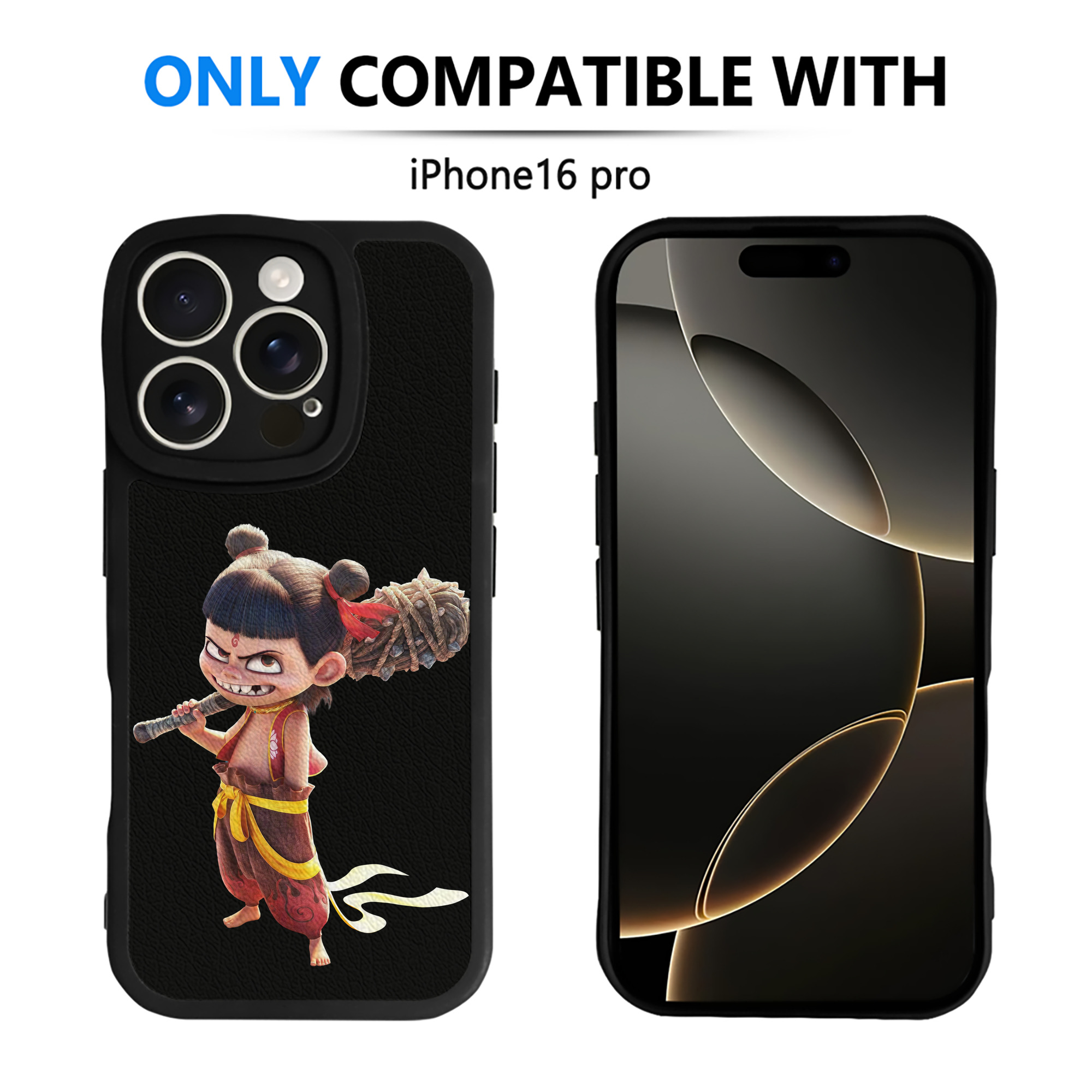 （画像用） Ne Zha 2 ナタ 魔童の大暴れ 【iPhone 16シリーズ対応】シリコンスマホケース（レザー調） 材質：シリコン